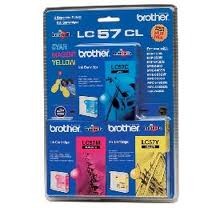 Brother LC57CL 3 Pack Cyan, Magenta, Yellow Ink Cartridges